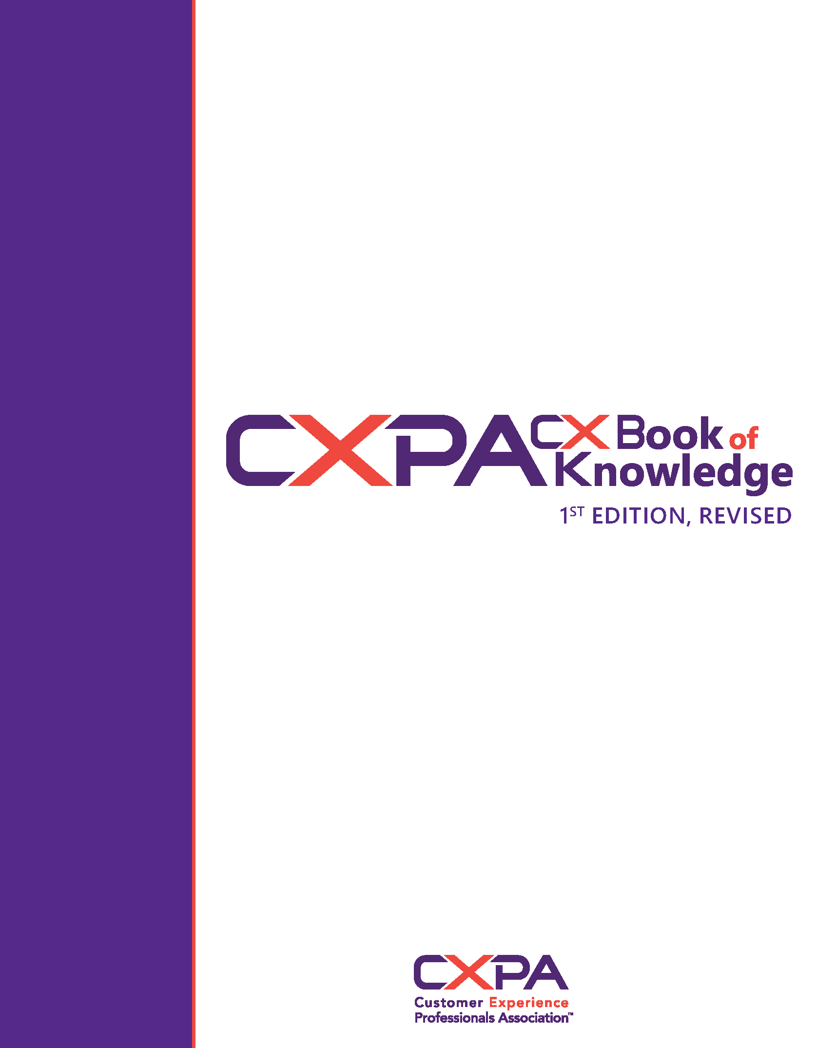 CXPA CX Book of Knowledge Table of Contents